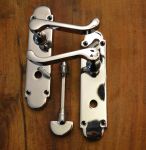 Victorian Scroll Chrome Door Handles For Bathroom (JV250BPC)